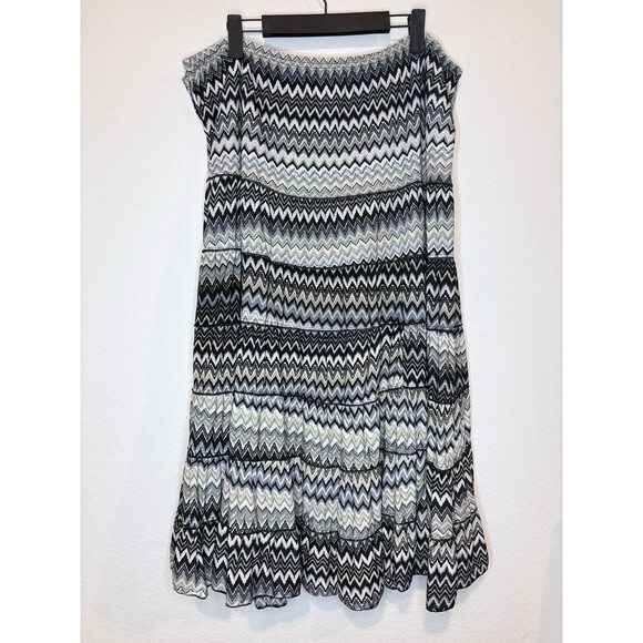 Metro Wear Geometric Grey Black Blue Women’s Plus Size Skirt Size 1X 16-18 - Picture 1 of 7